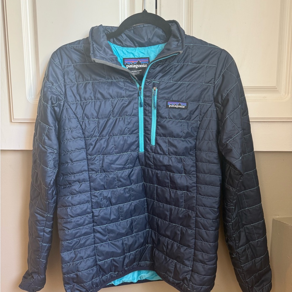 Patagonia Navy Jacket with Teal Lining